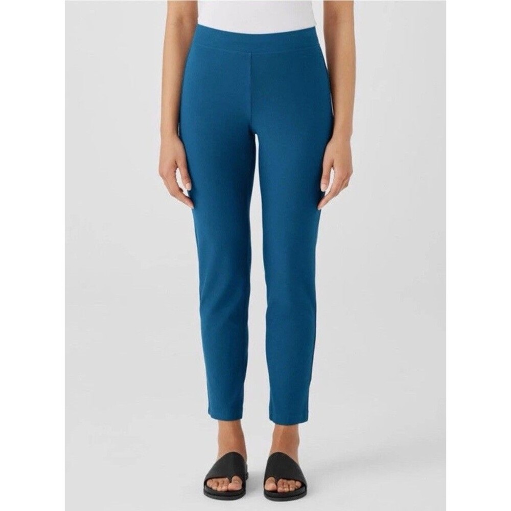 NWT Eileen Fisher Lightweight Washable Stretch Crepe Slim Ankle Pants Size M